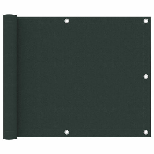 vidaXL Διαχωριστικό Βεράντας Σκούρο Πράσινο 75x600 εκ. Ύφασμα Oxford