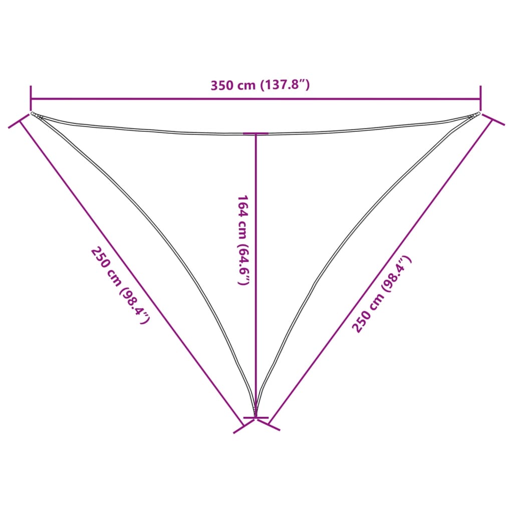 vidaXL Πανί Σκίασης Τρίγωνο Μπεζ 2,5 x 2,5 x 3,5 μ. από Ύφασμα Oxford