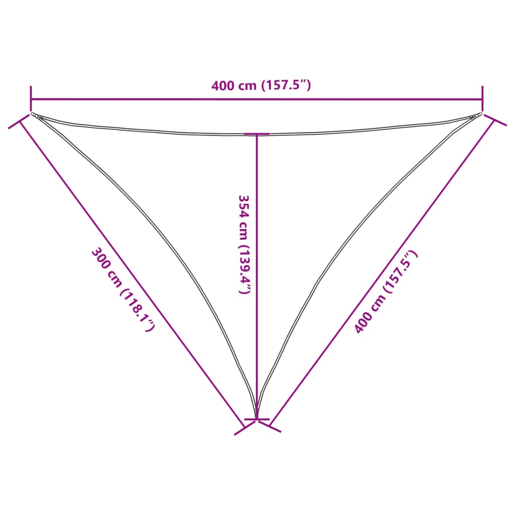 vidaXL Πανί Σκίασης Τρίγωνο Σκ. Πράσινο 3 x 4 x 4 μ. από Ύφασμα Oxford
