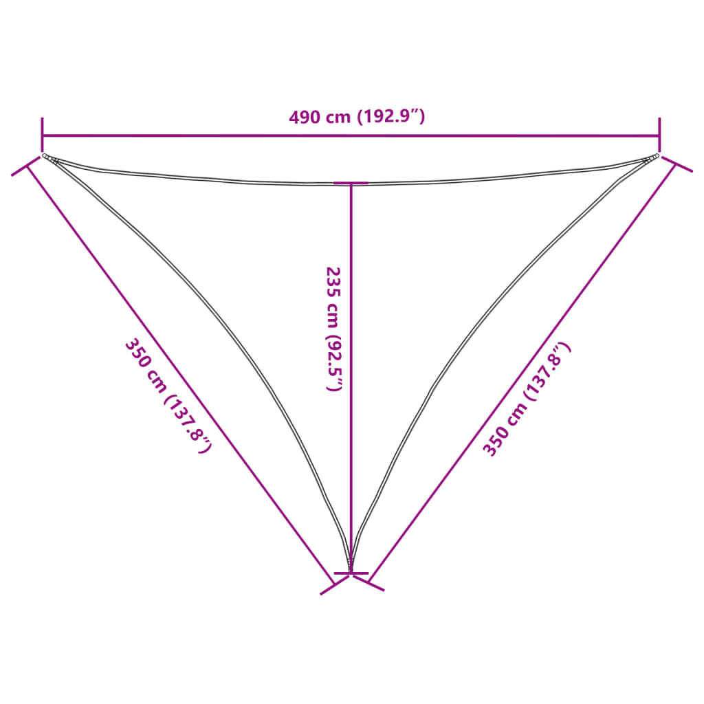 vidaXL Πανί Σκίασης Τρίγωνο Σκ. Πράσινο 3,5x3,5x4,9 μ. Ύφασμα Oxford