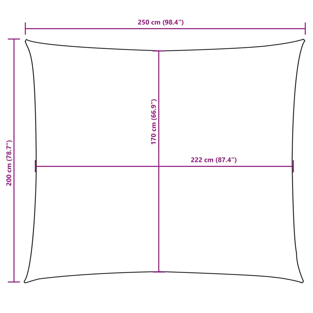 vidaXL Πανί Σκίασης Ορθογώνιο Κόκκινο 2 x 2,5 μ. από Ύφασμα Oxford