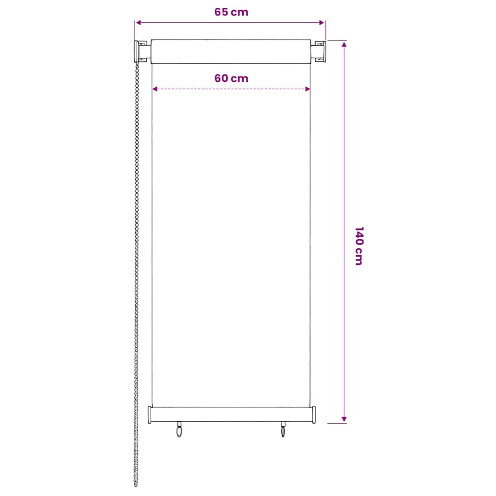 vidaXL Στόρι Σκίασης Ρόλερ Εξωτερικού Χώρου 65(Π) x 140(Υ) εκ. Σκ. Πράσινο HDPE