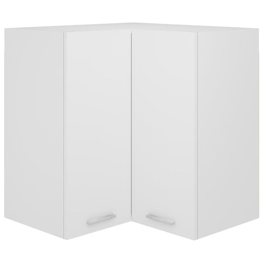 vidaXL Κρεμαστό Γωνιακό Ντουλάπι "Lyon" Λευκό 57x57x60 εκ. από Τεχνητό Ξύλο