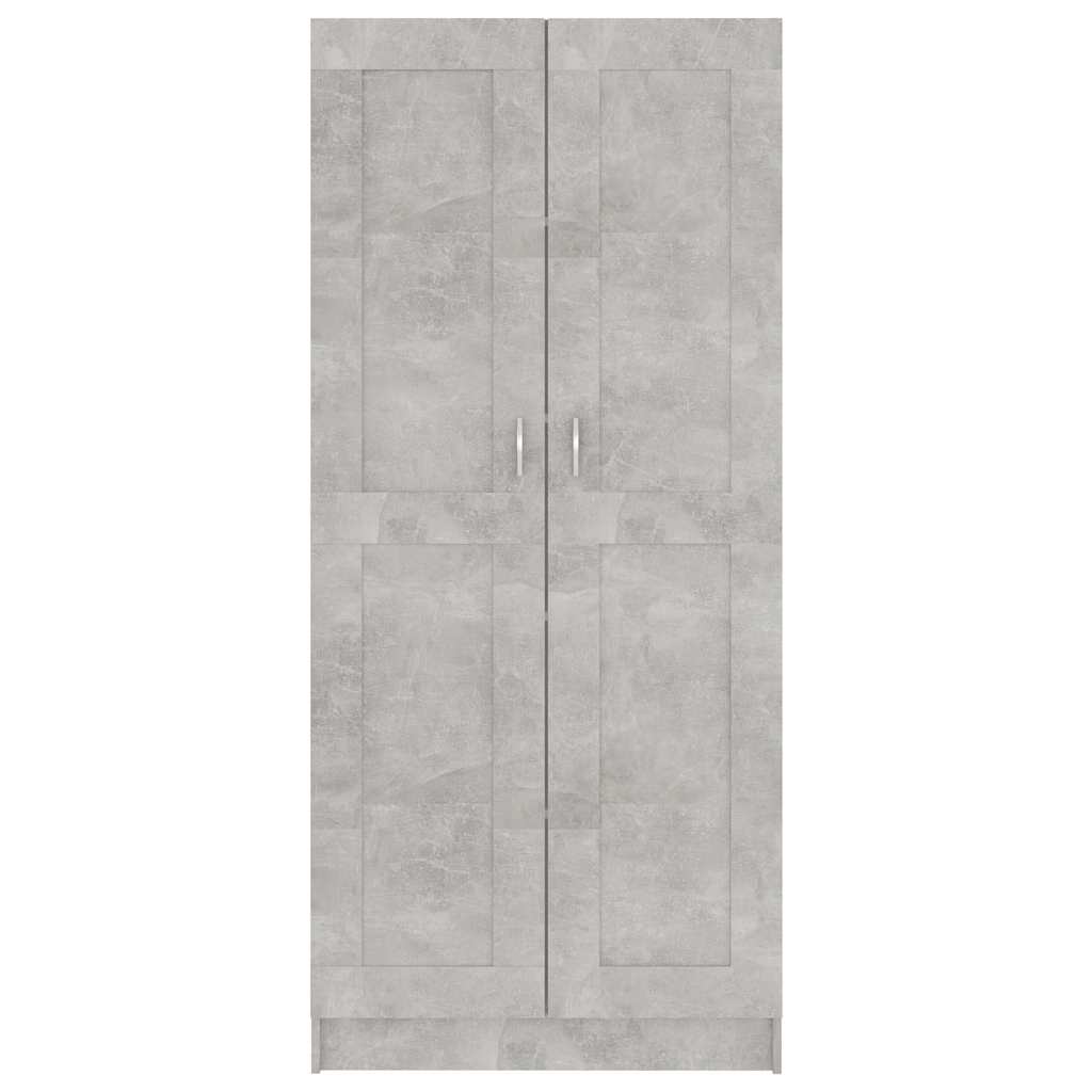 vidaXL Βιβλιοθήκη Γκρι Σκυροδέματος 82,5x30,5x185,5 εκ. Μοριοσανίδα