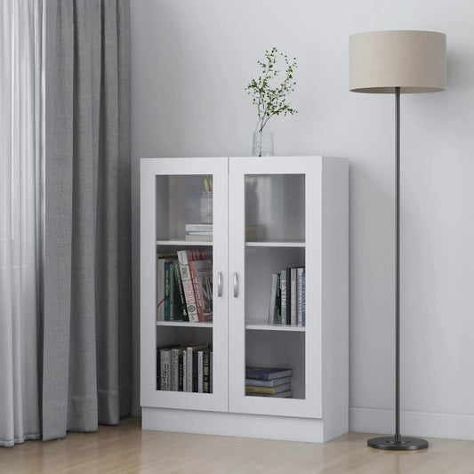 vidaXL Βιτρίνα Λευκή 82,5 x 30,5 x 115 εκ. Επεξ. Ξύλο