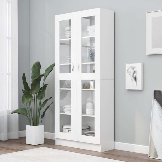 vidaXL Βιτρίνα Λευκή 82,5 x 30,5 x 185 εκ. Επεξ. Ξύλο