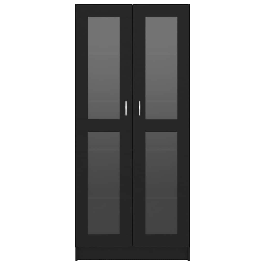 vidaXL Βιτρίνα Μαύρη 82,5 x 30,5 x 185 εκ. Επεξ. Ξύλο