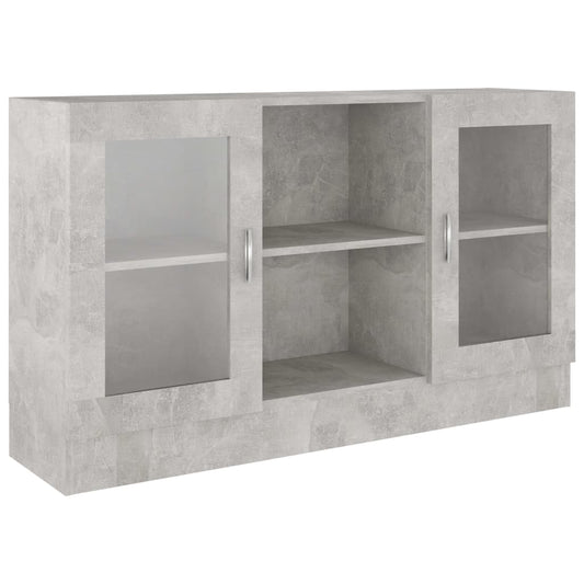 vidaXL Βιτρίνα Γκρι Σκυροδέματος 120 x 30,5 x 70 εκ. από Επεξ. Ξύλο
