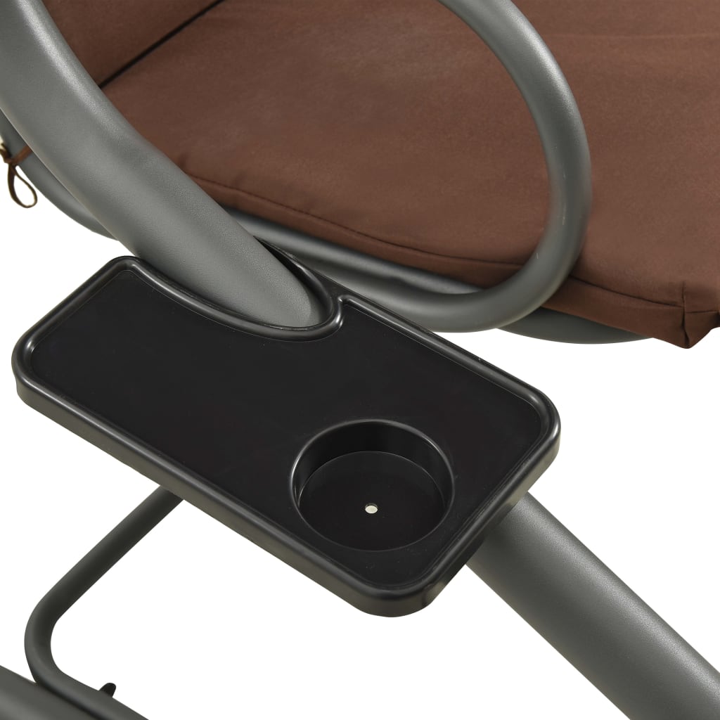 vidaXL Παγκάκι Κούνια Εξωτερικού Χώρου Χρώμα Coffee με Σκίαστρο