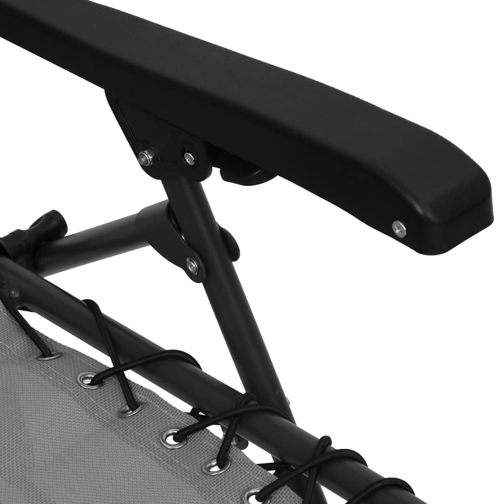 vidaXL Σεζλόνγκ Πτυσσόμενη Γκρι από Textilene