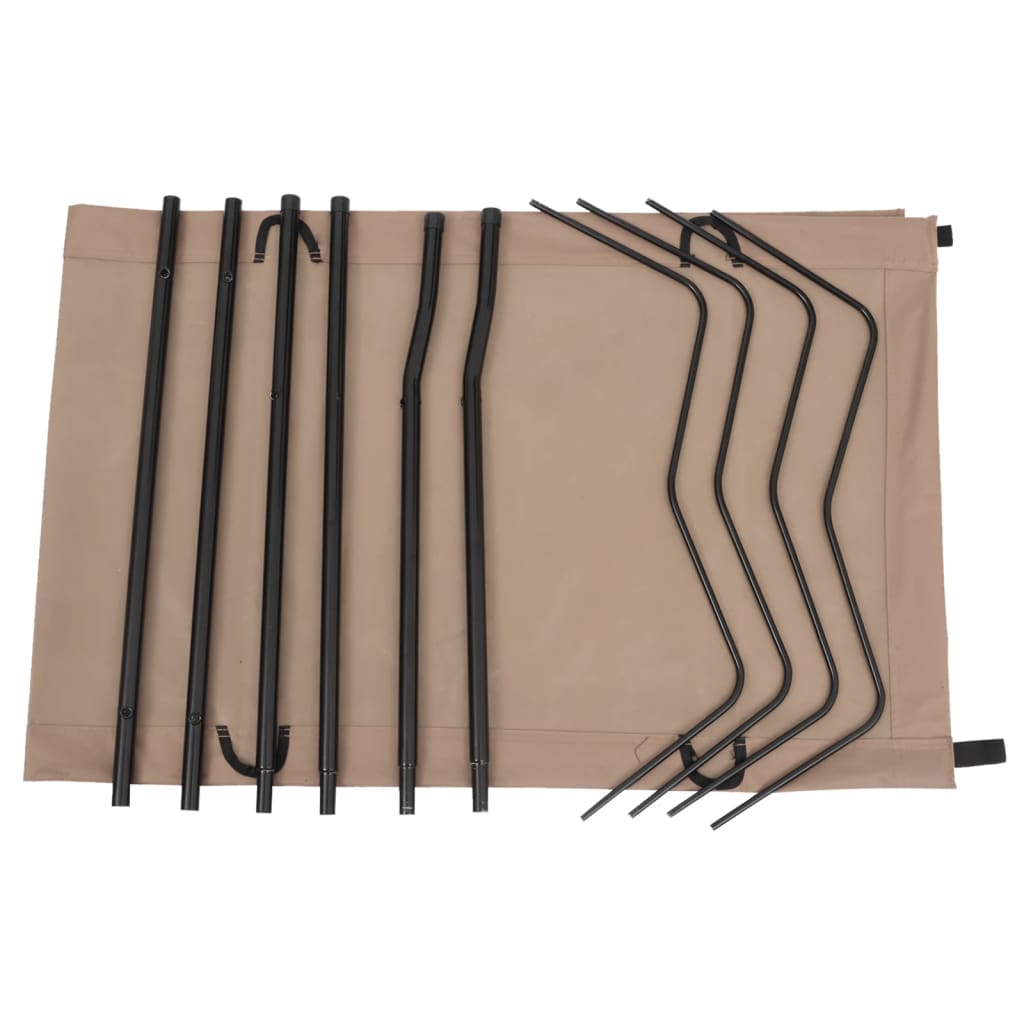 vidaXL Κρεβάτι Κάμπινγκ Χρώμα Taupe 180x60x19εκ. Ύφασμα Oxford/Ατσάλι