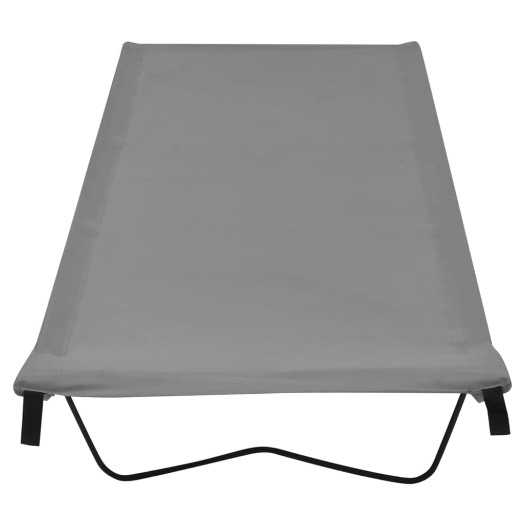 vidaXL Κρεβάτια Κάμπινγκ 2 τεμ. Γκρι 180x60x19εκ. Ύφασ. Oxford/Ατσάλι