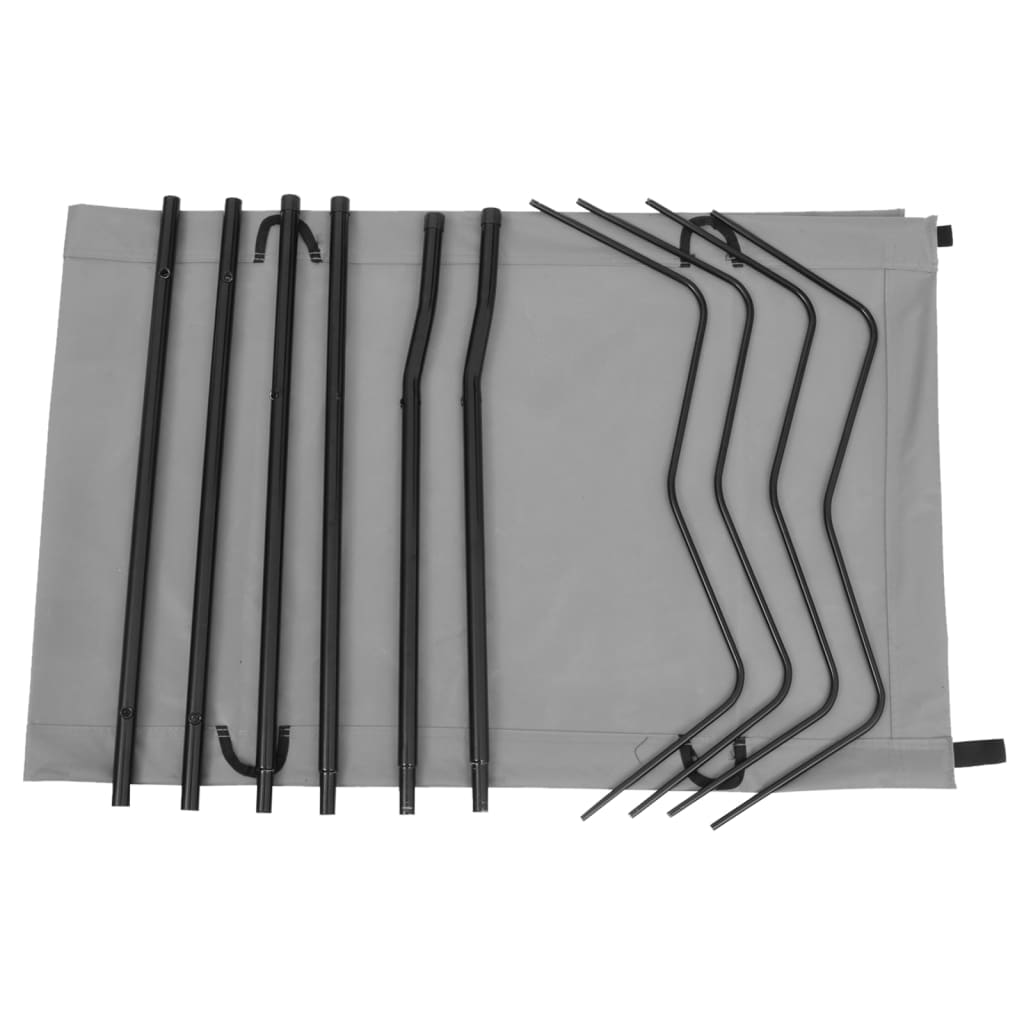 vidaXL Κρεβάτια Κάμπινγκ 2 τεμ. Γκρι 180x60x19εκ. Ύφασ. Oxford/Ατσάλι
