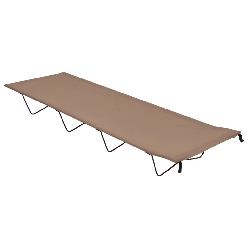 vidaXL Κρεβάτια Κάμπινγκ 2 τεμ. Taupe 180x60x19εκ Ύφασ. Oxford/Ατσάλι