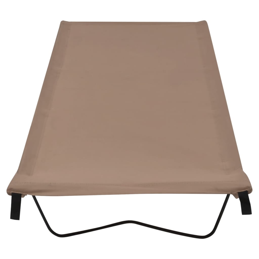 vidaXL Κρεβάτια Κάμπινγκ 2 τεμ. Taupe 180x60x19εκ Ύφασ. Oxford/Ατσάλι