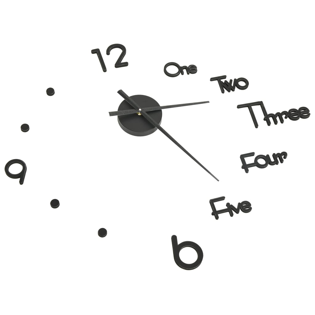 vidaXL Ρολόι Τοίχου Τρισδιάστατο Μοντέρνο Μαύρο 100 εκ. XXL