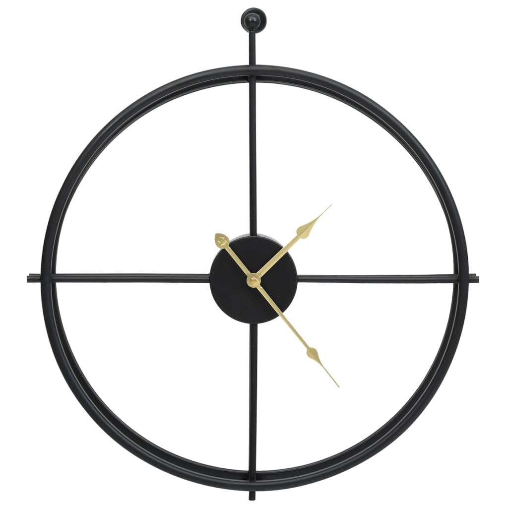 vidaXL Ρολόι Τοίχου Μαύρο 52 εκ. Σιδερένιο