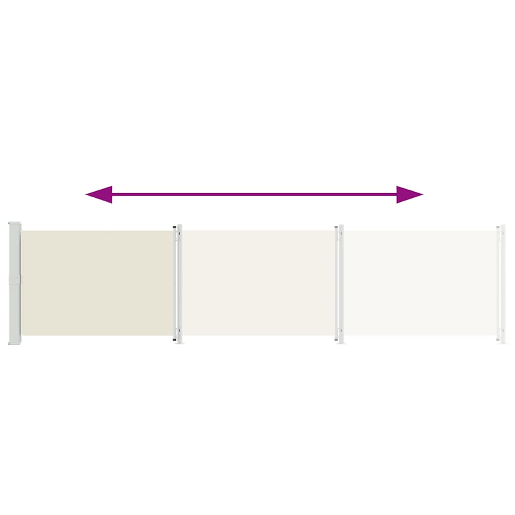 vidaXL Σκίαστρο Πλαϊνό Συρόμενο Βεράντας Κρεμ 140 x 600 εκ.