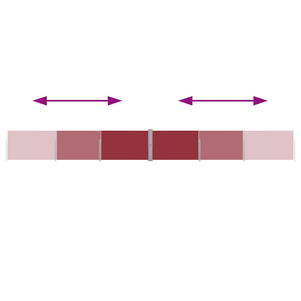 vidaXL Σκίαστρο Πλαϊνό Συρόμενο Βεράντας Κόκκινο 140 x 1200 εκ.