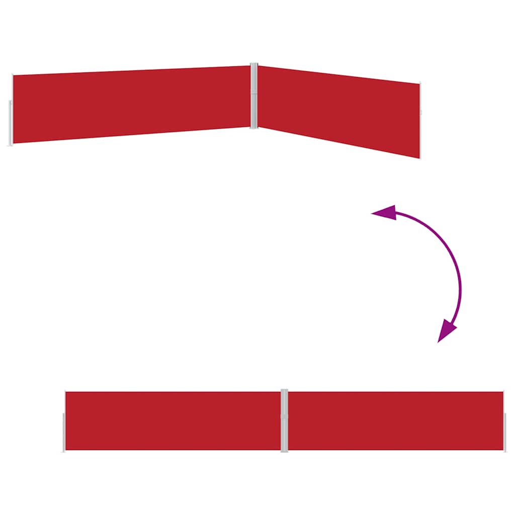vidaXL Σκίαστρο Πλαϊνό Συρόμενο Βεράντας Κόκκινο 170 x 1200 εκ.