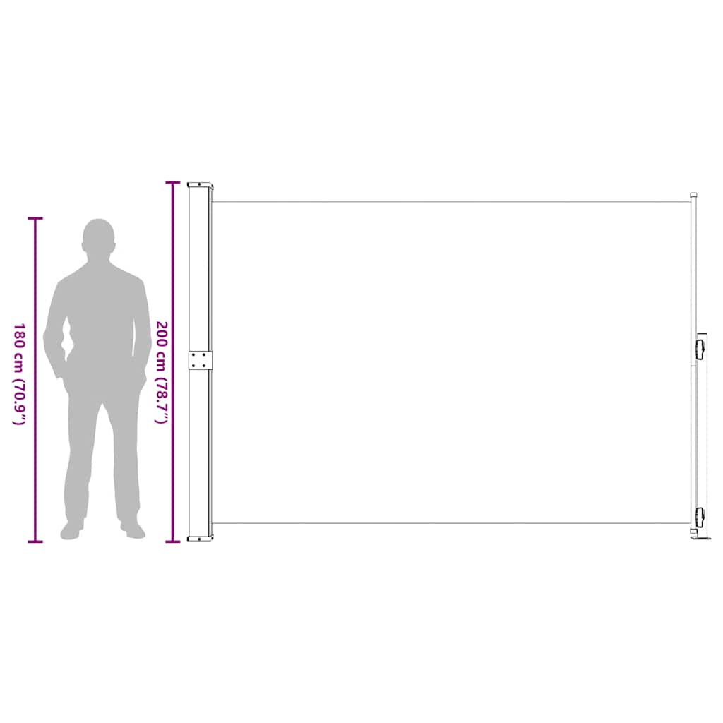 vidaXL Σκίαστρο Πλαϊνό Συρόμενο Βεράντας Γκρι 200 x 300 εκ.