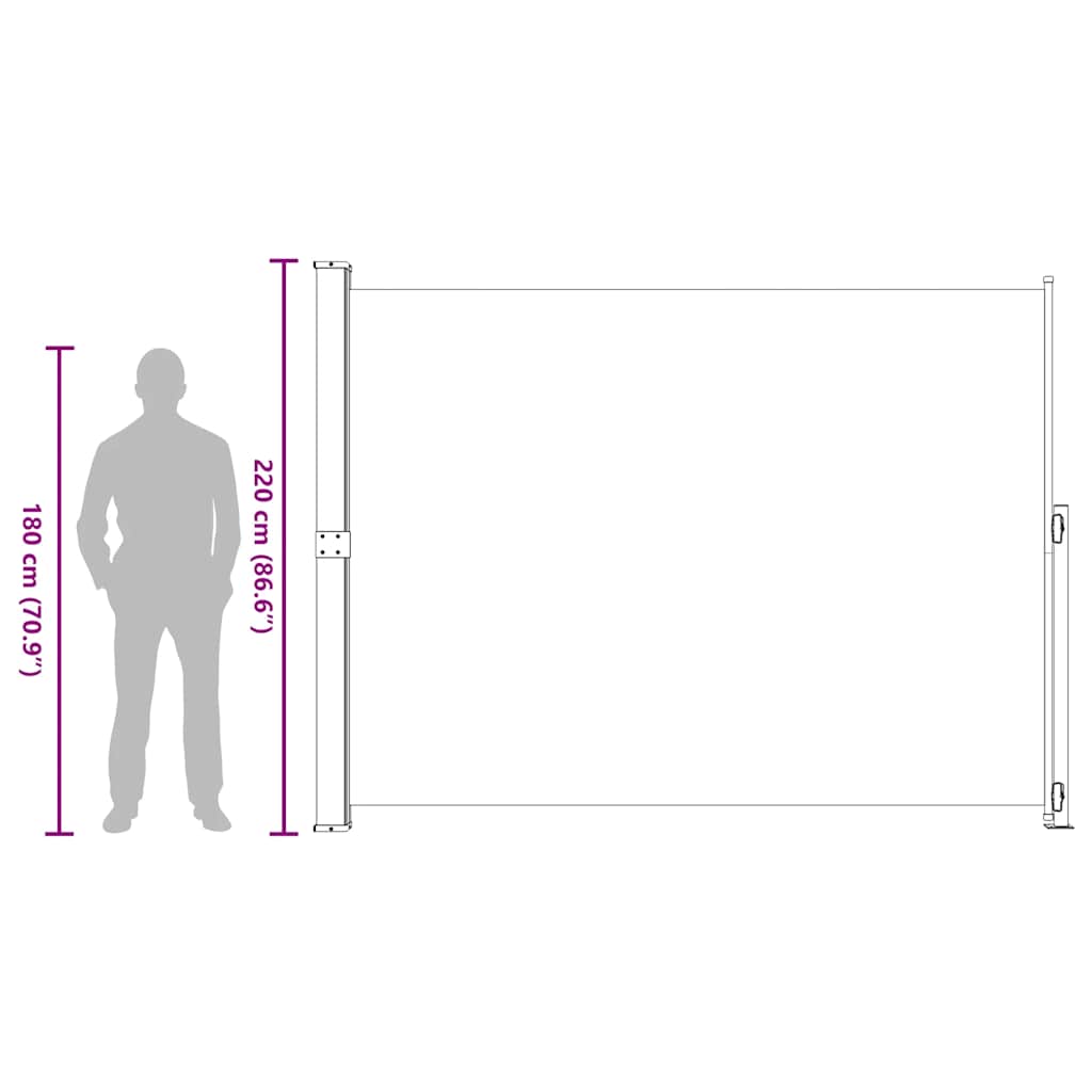 vidaXL Σκίαστρο Πλαϊνό Συρόμενο Βεράντας Μαύρο 220 x 300 εκ.