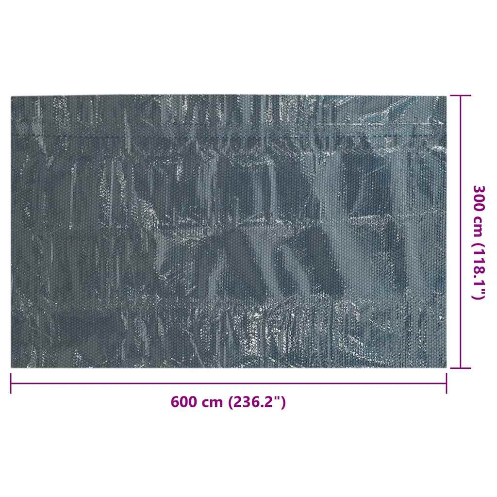vidaXL Κάλυμμα Πισίνας Ηλιακό Μαύρο/Μπλε 600x300 εκ. από Πολυαιθυλένιο