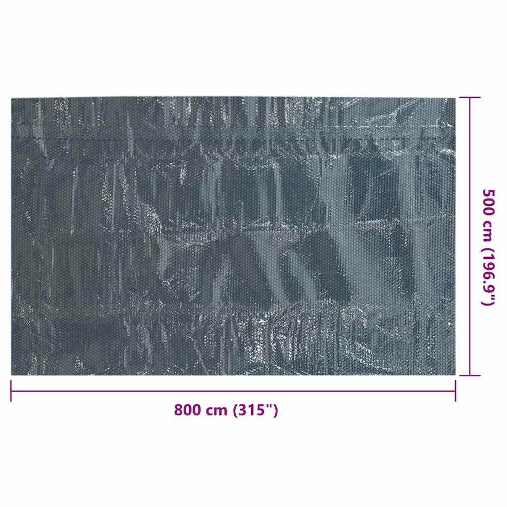 vidaXL Κάλυμμα Πισίνας Ηλιακό Μαύρο/Μπλε 800x500 εκ. από Πολυαιθυλένιο