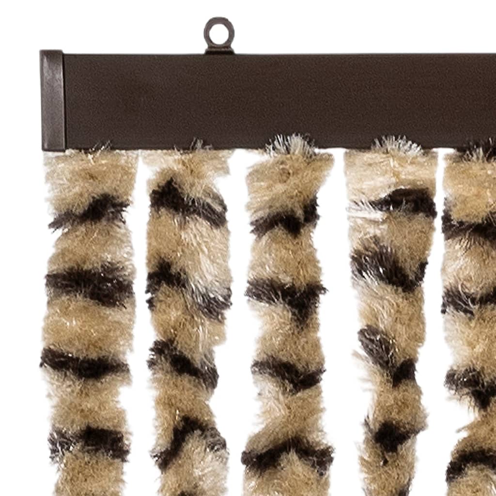 vidaXL Σήτα - Κουρτίνα Πόρτας Μπεζ / Καφέ 100 x 220 εκ. από Σενίλ