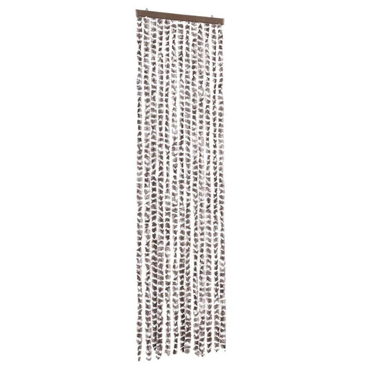 vidaXL Σήτα - Κουρτίνα Πόρτας Taupe / Λευκό 56 x 185 εκ. από Σενίλ