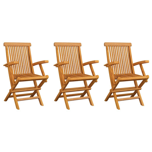 vidaXL Καρέκλες Κήπου 3 τεμ. από Μασίφ Ξύλο Teak