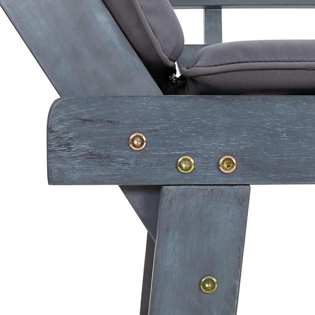 vidaXL Παγκάκι Κήπου 2 σε 1 Γκρι 190 εκ. από Ξύλο Ακακίας με Μαξιλάρια