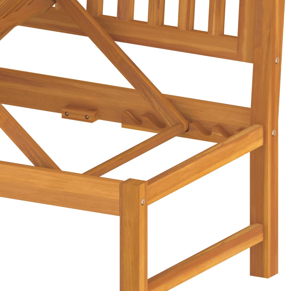 vidaXL Καναπές Κρεβάτι 200x60x75 εκ. Μασίφ Ακακία με Κρεμ Μαξιλάρι