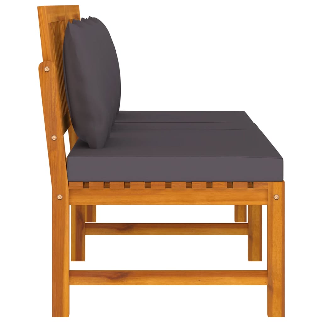 vidaXL Καναπές Κρεβάτι 200x60x75 εκ. Μασίφ Ακακία με Γκρι Μαξιλάρι