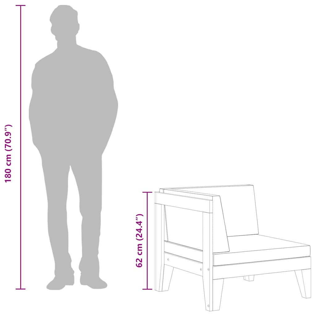 vidaXL Σαλόνι Κήπου 2 Τεμαχίων από Μασίφ Ξύλο Ακακίας με Μαξιλάρια