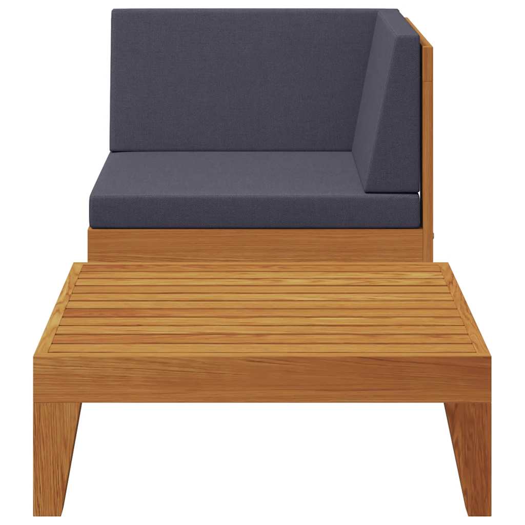 vidaXL Σαλόνι Κήπου 2 Τεμαχίων από Μασίφ Ξύλο Ακακίας με Μαξιλάρια