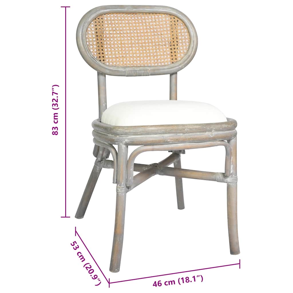 vidaXL Καρέκλες Τραπεζαρίας 2 τεμ. Γκρι από Λινό Ύφασμα