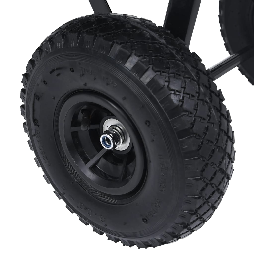 vidaXL Καρότσι Μεταφοράς Ανατρεπόμενο Μαύρο 300 κ. 75 Λίτρα