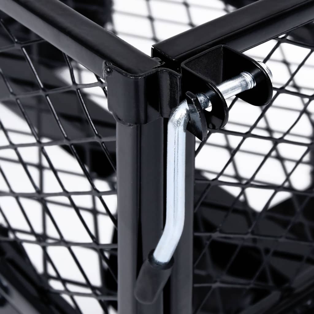 vidaXL Καρότσι Κήπου Ρυμουλκούμενο Μαύρο 350 κ.