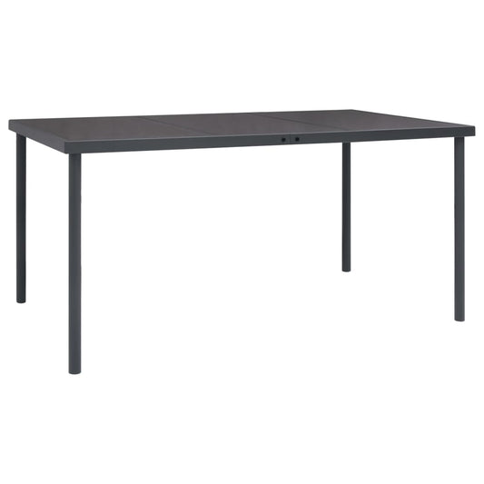 vidaXL Τραπεζαρία Εξωτερικού Χώρου Ανθρακί 150 x 90 x 74 εκ. Ατσάλινη
