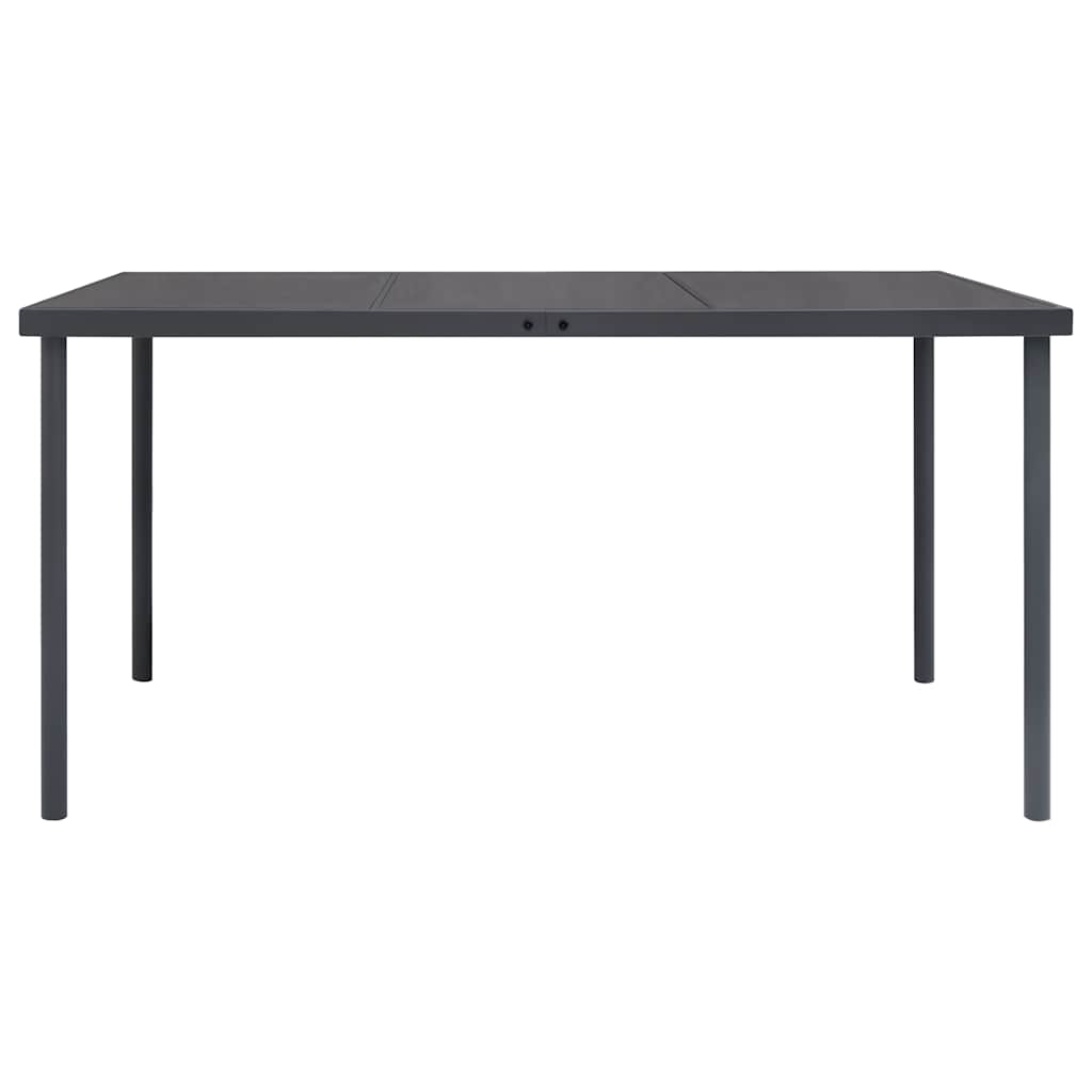 vidaXL Τραπεζαρία Εξωτερικού Χώρου Ανθρακί 150 x 90 x 74 εκ.\nΑτσάλινη