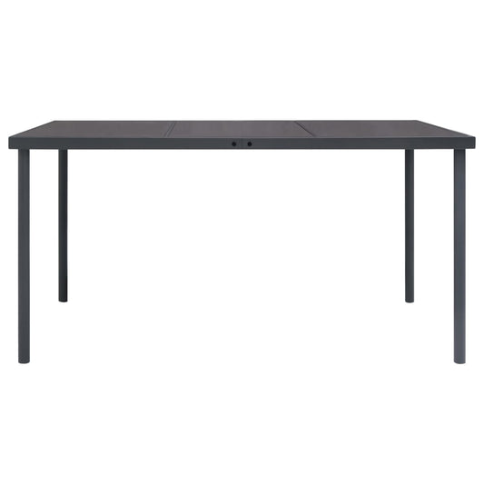 vidaXL Τραπεζαρία Εξωτερικού Χώρου Ανθρακί 150 x 90 x 74 εκ. Ατσάλινη