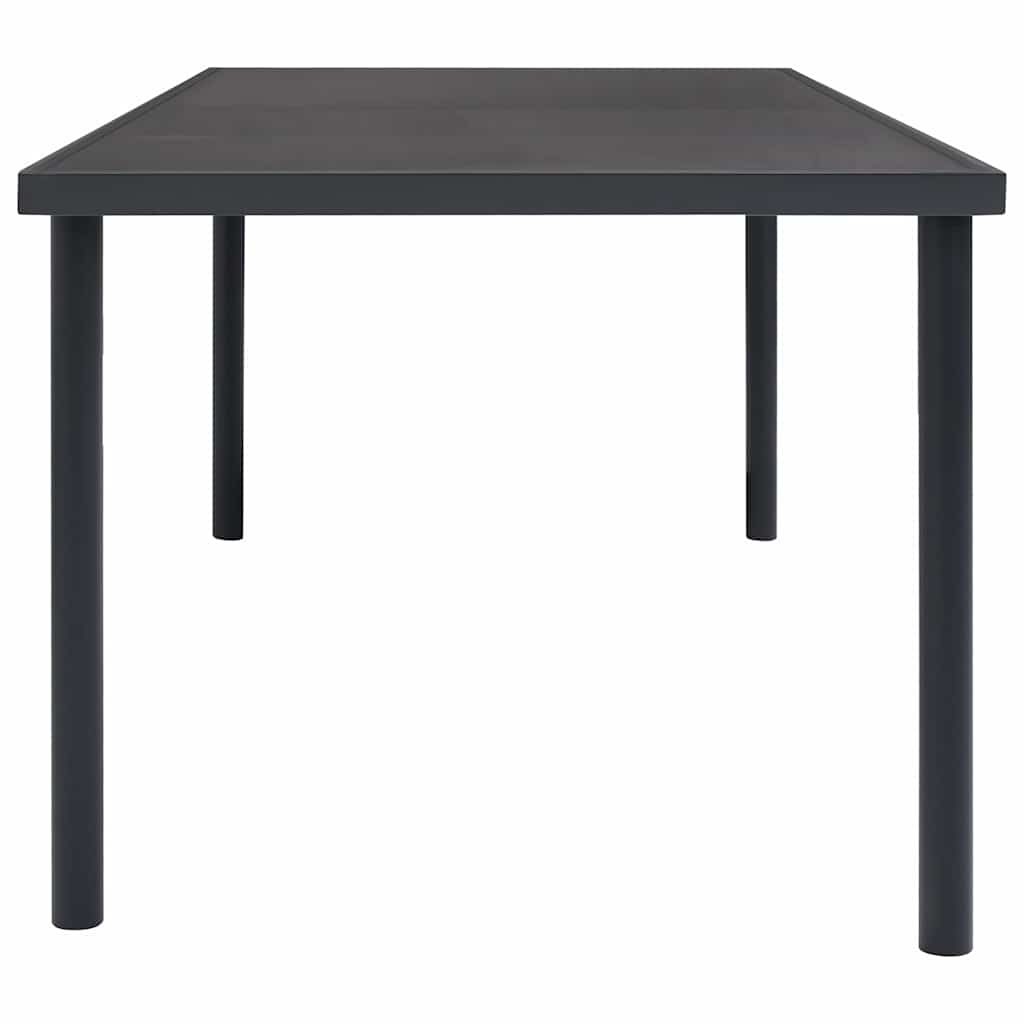 vidaXL Τραπεζαρία Εξωτερικού Χώρου Ανθρακί 150 x 90 x 74 εκ.\nΑτσάλινη