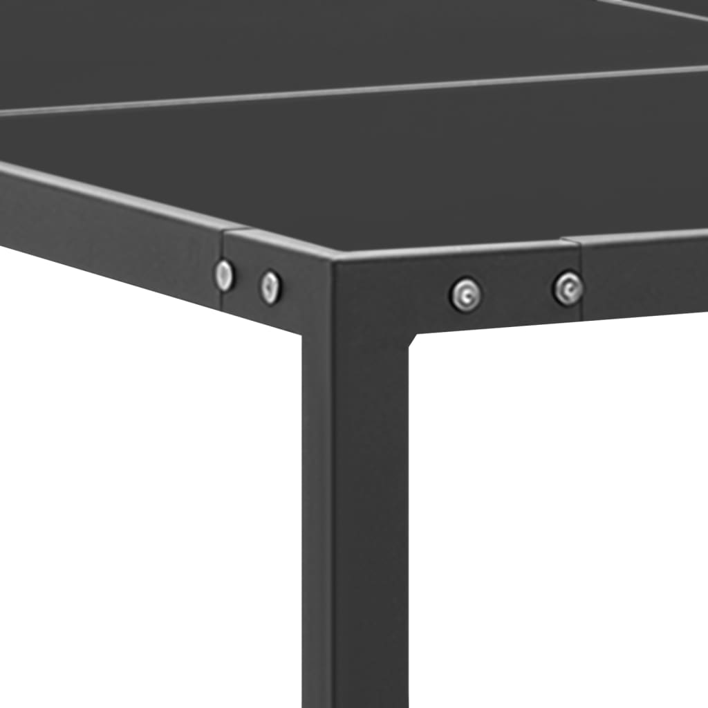 vidaXL Τραπέζι Κήπου Ανθρακί 130 x 130 x 72 εκ. από Γυαλί και Ατσάλι