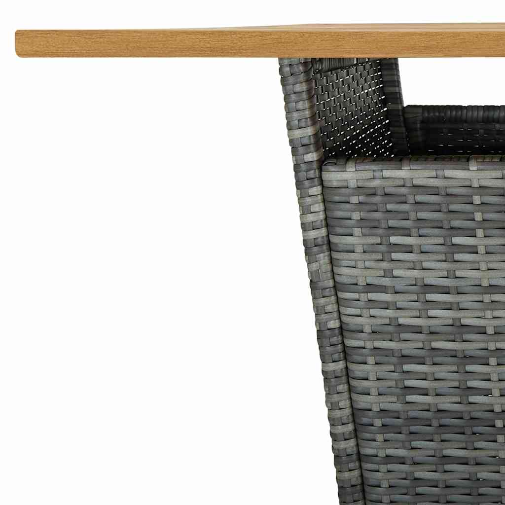 vidaXL Τραπέζι Μπαρ Μαύρο 80x80x110 εκ. Συνθετικό Ρατάν / Ξύλο Ακακίας