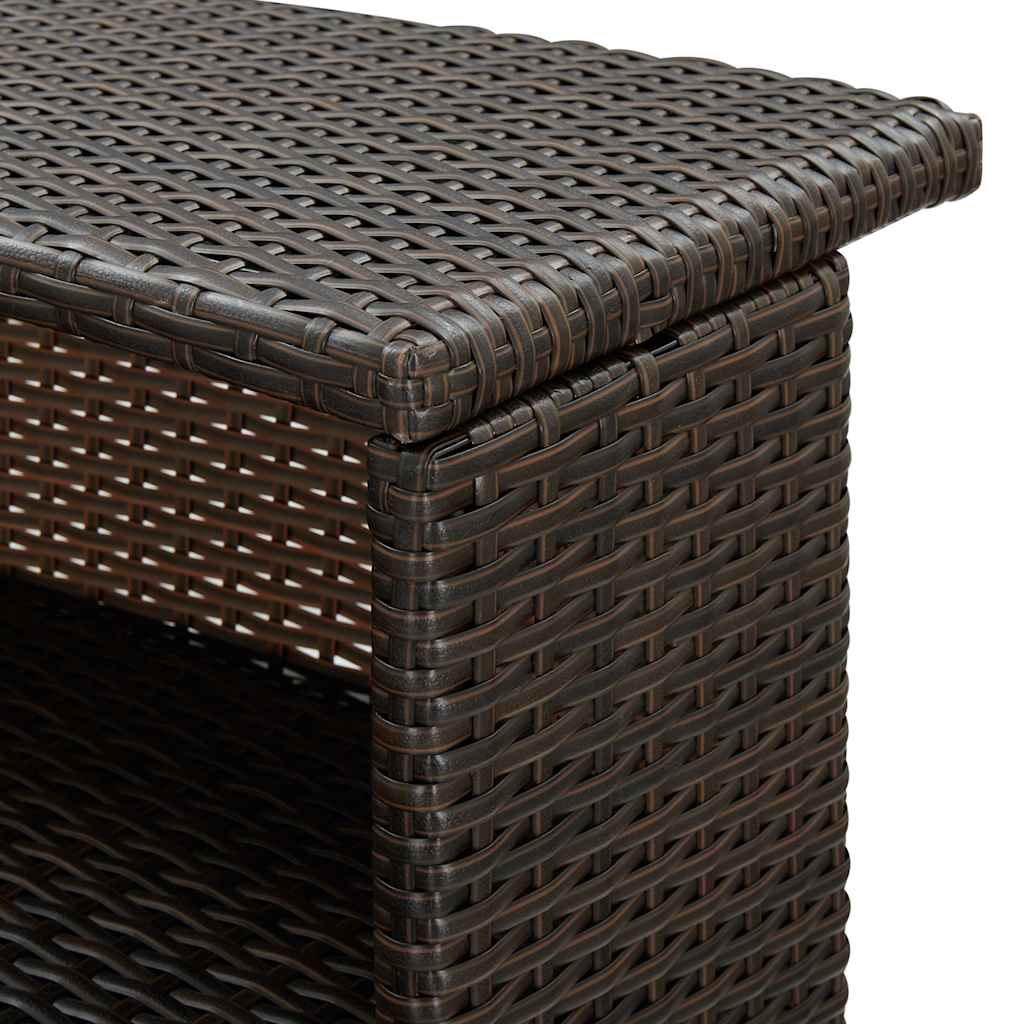 vidaXL Τραπέζι Μπαρ Κήπου Καφέ 120 x 55 x 110 εκ. από Συνθετικό Ρατάν