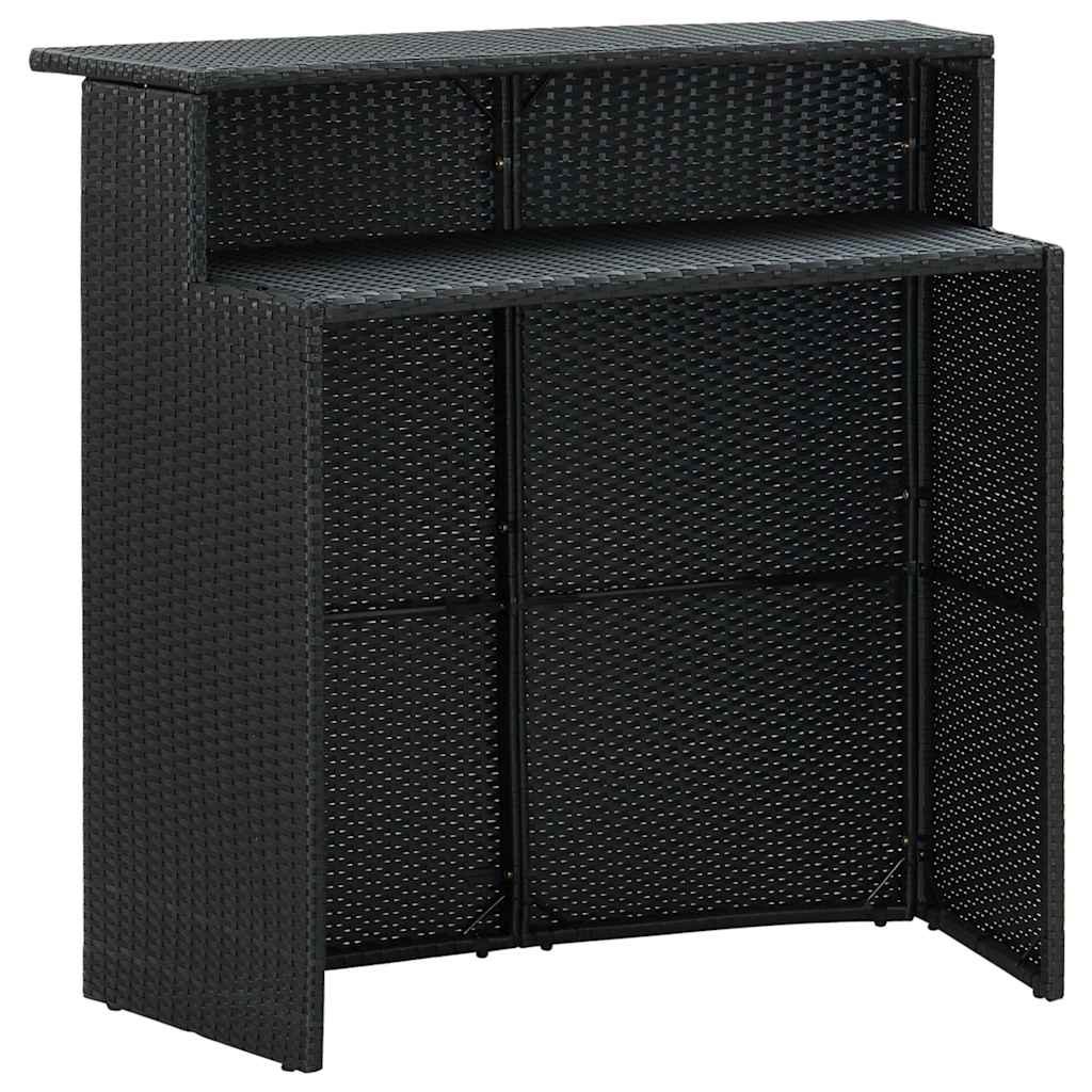 vidaXL Τραπέζι Μπαρ Κήπου Μαύρο 120x55x110 εκ. από Συνθετικό Ρατάν