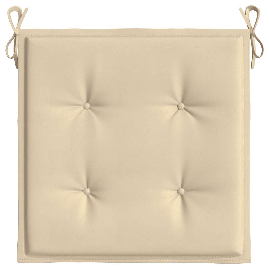 vidaXL Μαξιλάρια Καρέκλας Κήπου 2 τεμ. Μπεζ 40x40x4 εκ. Υφασμάτινα