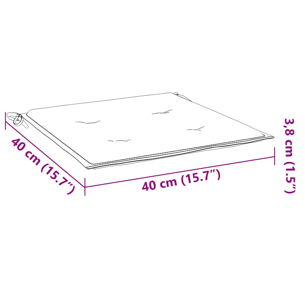 vidaXL Μαξιλάρια Καρέκλας Κήπου 2 τεμ. Μπεζ 40x40x4 εκ. Υφασμάτινα