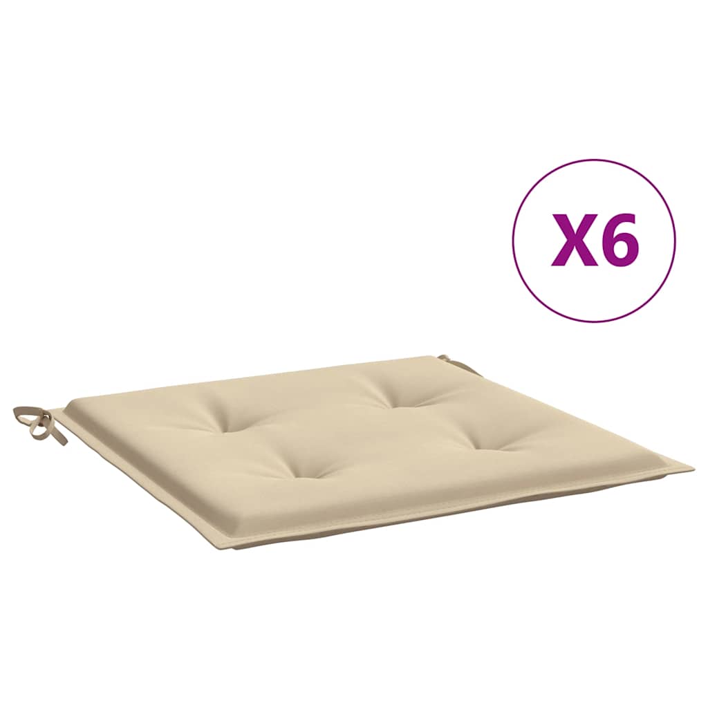 vidaXL Μαξιλάρια Καρέκλας Κήπου 2 τεμ. Μπεζ 40x40x4 εκ. Υφασμάτινα